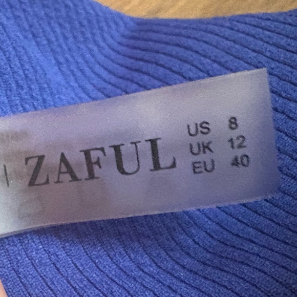 Zaful Ribbed Blue High Waisted Two Piece Swim - Picture 2 of 2